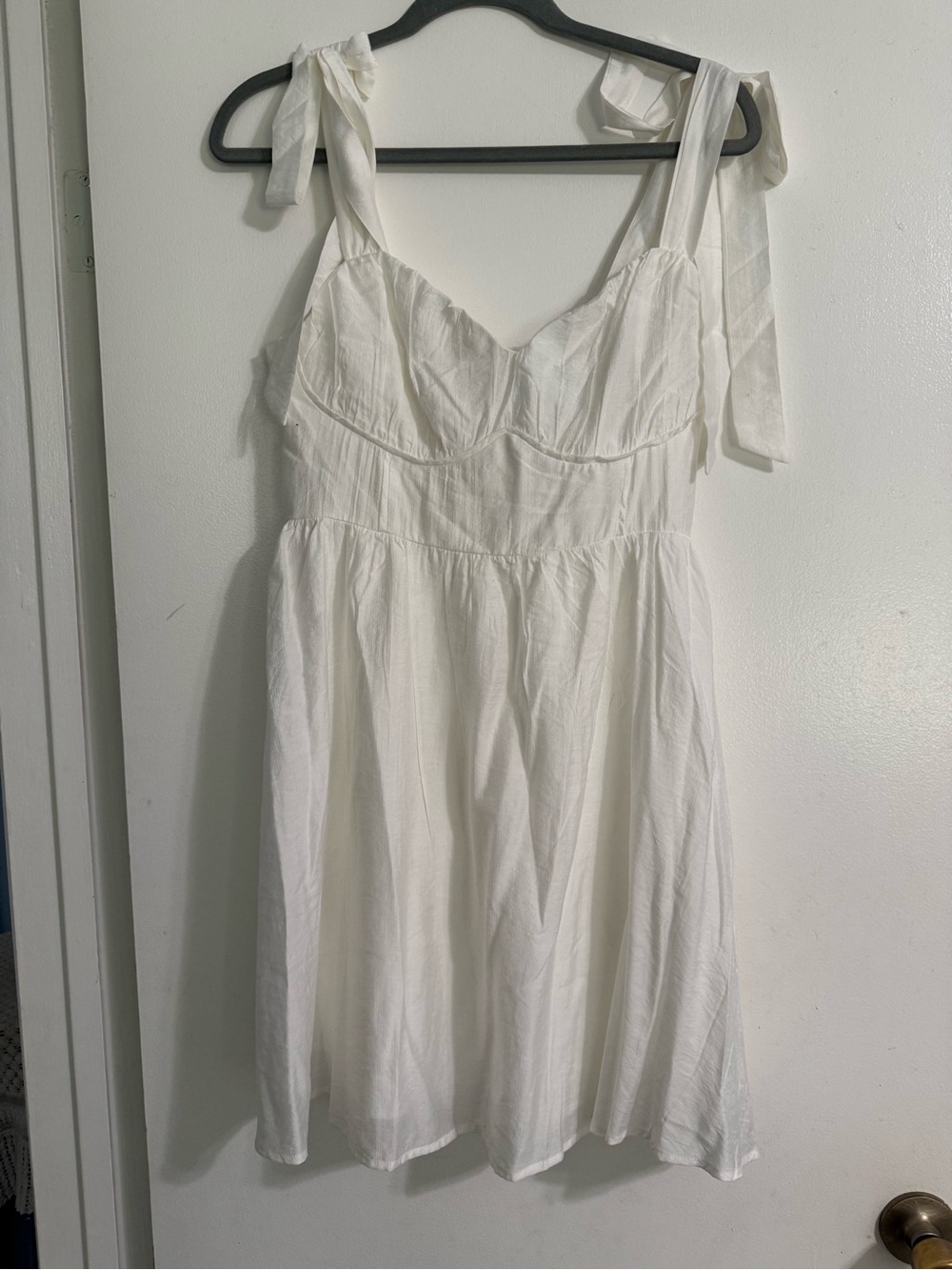 mine White Smocked Neck Blouse